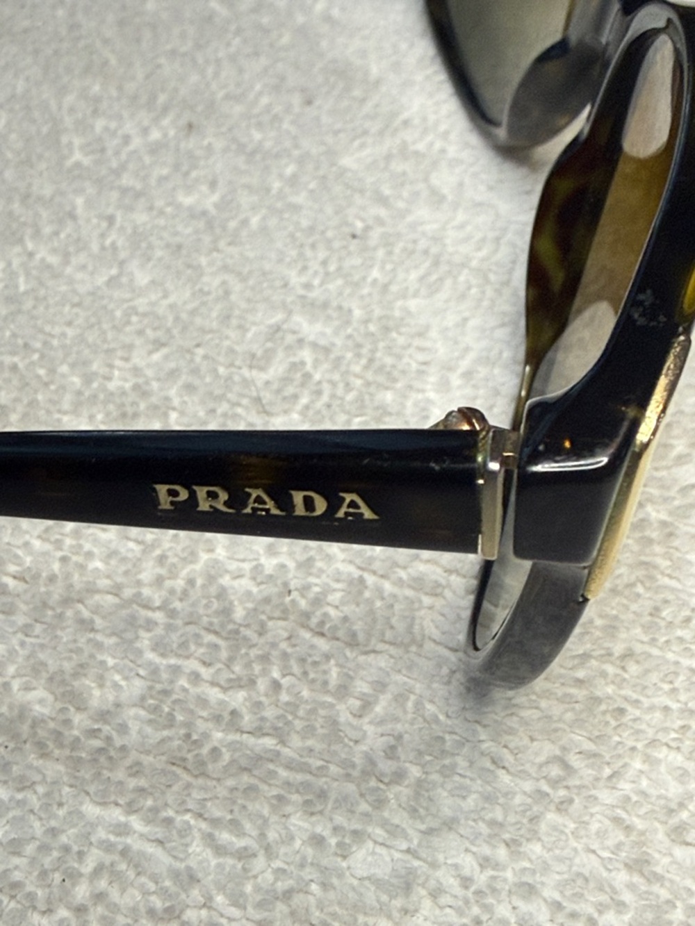 Prada SPR 01O Sunglasses Womens 55-17 Tortoiseshell Polarized Butterfly Italy - Picture 7 of 10